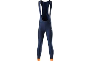 MY KILOMETRE Gravel Men Thermal Bib Tights Winter Cycling Bib Pants with Side Pockets Blue