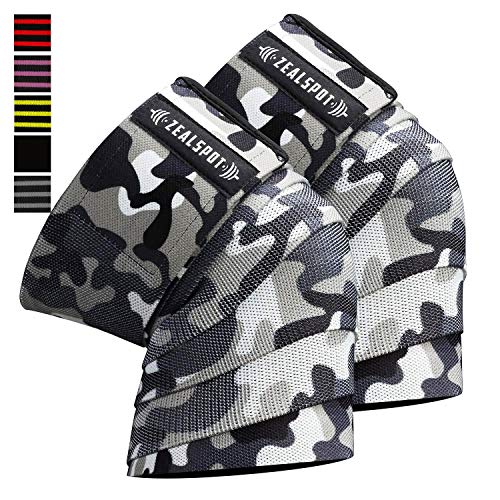 zealspot rodilleras  compresión y soporte elástico para entrenamiento cruzado, wod, gimnasio, entrenamiento, levantamiento de pesas, fitness y levantamiento de pesas - las mejores correas para las rodillas para sentadillas - para hombres y mujeres - 72 