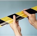 Gocableties Black Yellow 70mm x 500m Barrier Tape Non Adhesive view 5