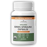 Lone Star Botanicals Organic Spirulina Capsules – 100% Pure Blue-Green Algae, No Fishy Smell, Superfood Supplement, Vegan, Non-GMO, Gluten-Free (120 Count, Green Spirulina)