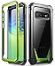 Poetic Galaxy S10 Rugged Clear Case, Full-Body Hybrid Bumper Cover, Support Wireless Charging, Without Built-in-Screen Protector, Guardian Series, Case for Samsung Galaxy S10 2019, Green