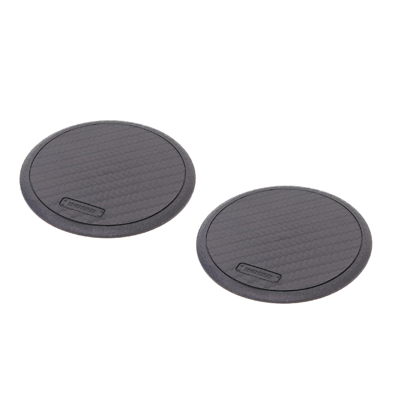 カーメイト(CARMATE) 車用 ノンスリップ コースター ドリンクホルダー用 丸型 カーボン柄 2枚入 DZ237商品画像