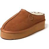 Fireside By Dearfoams Women's Queenstown Shearling Slippers, Memory Foam Suede Clog, Indoor/Outdoor Slip-in House Shoes