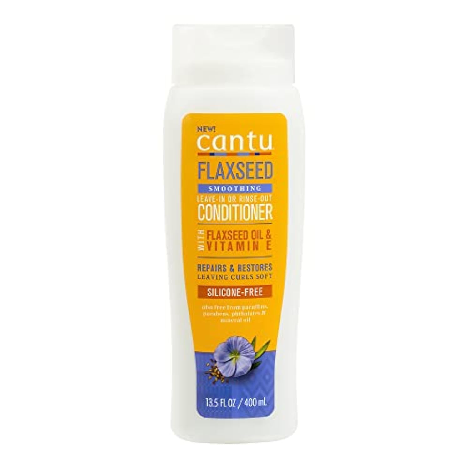 CANTU Flaxeed Smoothing Leave-in OR Rinse out Conditioner 400 ml (Pack of 1)