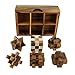 NOVICA Brown Hand crafted Raintree Wood Puzzle Game,'Puzzles' (Set of Six)