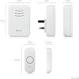 Byron Wireless Doorbell Set 150 m Range 16 Melodies Battery Chime DBY-22314UK view 8