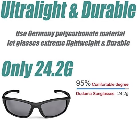 Black Duduma sports sunglasses with red mirrored lenses.