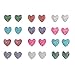 24 Cute Heart Shaped Earring Studs Set (12 Pairs), Glittery! , in Assorted