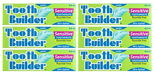Squigle Tooth Builder Toothpaste (Stops Tooth Sensitivity.Prevents Canker Sores,Mouth Ulcers,Bad Breath,Chapped Lips,Perioral Dermatitis.Soothes and Protects Dry Mouths. No SLS.) - 6 Pack
