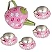 IQ Toys Tin Tea Set and Carry Case for Little Girls Pretend Tea Party in Bright Colors and Dainty Design