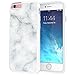True Color Case Compatible with iPhone 6/S Plus Case (5.5”), White Marble [Stone Texture Collection] Slim Hybrid Hard Back + Soft TPU Bumper Protective Durable Cover [True Protect Series]