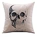CoolDream Cotton Linen Decorative Pillowcase Throw Pillow Cushion Cover Gothic Horror Skull Square 18