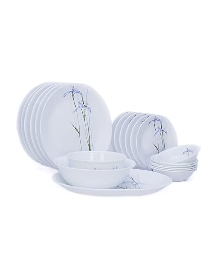 Corelle Asia Shadow Iris Dinner Set, 21-Pieces, Multicolor