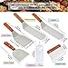Hibachi Grill BBQ Accessories Griddle Spatula Flat Top Grill Tool Kit Metal Stainless Steel Spatula Set Hamburger Chopper Flipper Kitchen Utensil Set BBQ Grill Accessories Scraper Camping Accessories