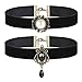 BodyJ4You Royal Pendant Brooch Choker Necklace on Black Velvet 2 Pack