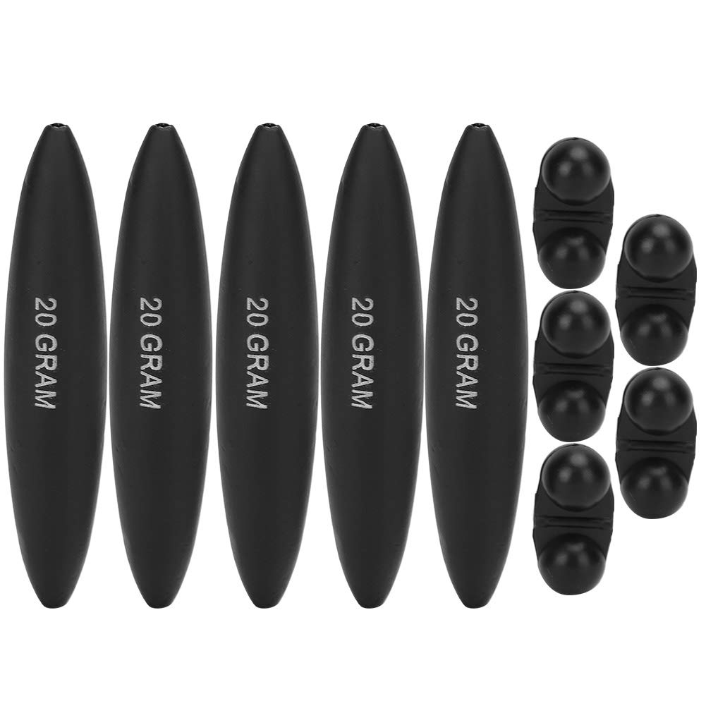 Keenso 5Pcs Float Classic Fishing Bobber, Portable EVA Catfish Floats and Bell Fishing Accessories High Strength Black(20g) Other fishing tools and accessories Other fishing tools and accessories