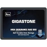 Gigastone 4TB High Endurance SSD Up to 530MB/s SLC Caching 24/7 Reliable for Gaming/PC/NAS SSD 5-Year Warranty 2.5" SATA Internal Solid State Drives RAID Disk