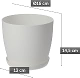 B2C Flower Pots 6 Colours 8 Sizes White Matt 16 cm Plant Pot with Saucer view 2