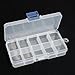 Gleader 1 - 10 Adjustable Clearly Compartment Crafts Plastic Storage Stock Case Box for Barrette Bead Jewellery Findings Nail Art Craft Tool Small Accessories - visually adjustable clearly storage box