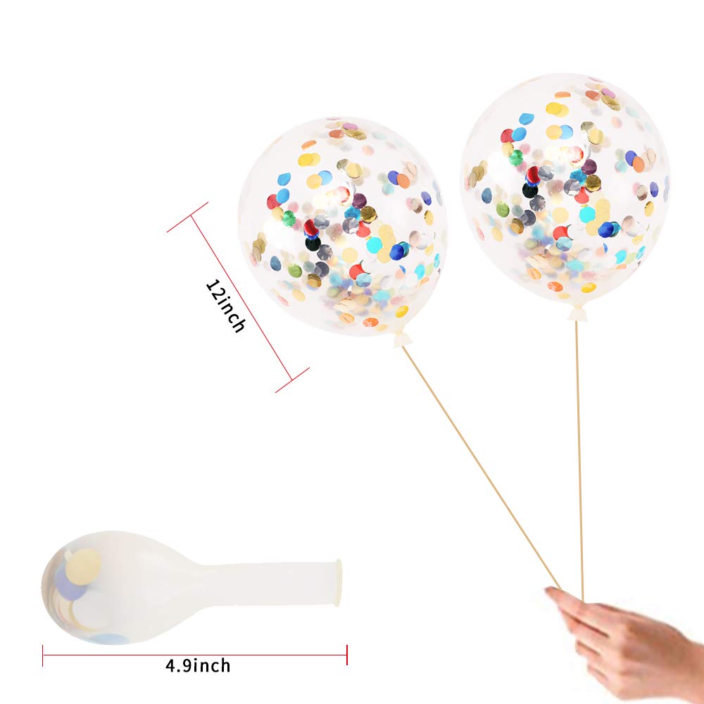 ChristmasEXP 12 Pieces of Confetti Balloons, 12 inch Party Balloons with Confetti dot Ornaments Wedding Decorations