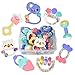 TUMAMA Baby Rattles Teether Toys, Infant Shaking Bell Rattle Set with Storage Box BPA Free Toys for 0, 3, 6, 9, 12 Month Old and Newborn Baby, Candy Colors