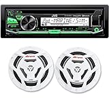 JVC KD-R97MBS Bluetooth Marine Radio and a Pair of JVC CS-DR6201MW 6.5" White Marine Coaxial Speakers