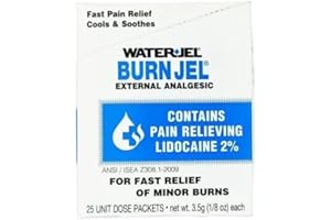 WATER JEL Sterile Gel Burn Dressing Packets, First Aid Burn Gel Dressings, 25 Pack