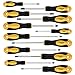 12-PCS Magnetic Screwdriver Set,Famistar Precision Machined 6 Phillips + 6 Flat combo. Ideal garage storage for Vehicle/Kitchen appliance/Washer repairing