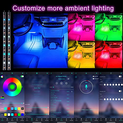 auto led innenbeleuchtung DC5V USB Anschluss Autoladegerät Lichtleiste 5050LED innenraumbeleuchtung auto mit APP Control Remote Control Im ambientebeleuchtung auto