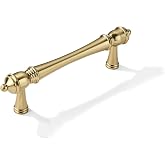 khtumeware 10 Pack 3 inch(76mm) Hole Center Brushed Brass Cabinet Pulls Heavy-Duty Solid Satin Brass Cabinet Hardware Drawer Pulls Hardware Suitable for Kitchens bathrooms and Dressing Tables