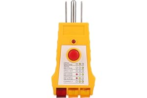 GFCI Outlet Tester, Standard US Receptacle Circuit Analyzer with Ground Fault Detection Auto Voltage Polarity & Breaker Finde