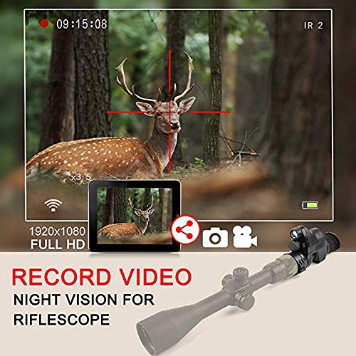 Digital Night Vision PARD NV007 - 1080p HD WiFi camera features night vision features including 32G SD portable day and night mode for hunting night vision rifle scope or viewing multifunction