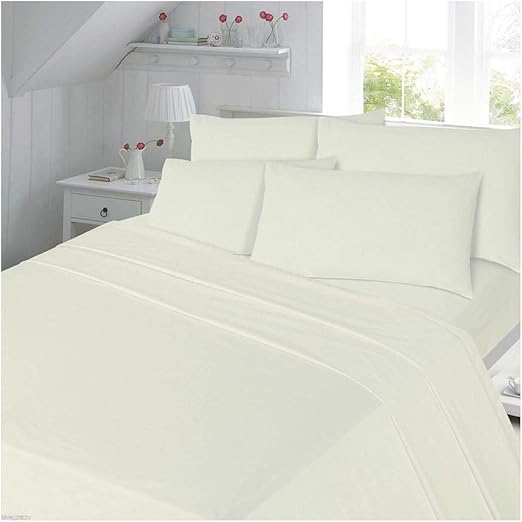 Flannelette Sheet Set Double Bed with Pillowcases Bedding Set 100