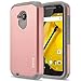 Moto E 2nd Gen Case, RANZ Grey with Rose Gold Hard Impact Dual Layer Shockproof Bumper Case For Motorola Moto E 2nd Generation 3G/4G LTE (2015 Released)