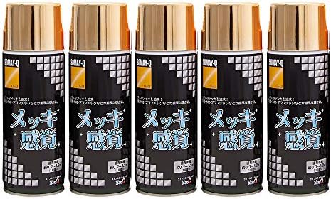 染めq メッキ感覚 312g ゴールド 5本セット 金属 木材 陶器 プラスチック等 超定番 ハンドメイド Diy 手作り 塗装 スプレー塗料 補修 ホビー 光沢 リメイク