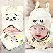 GZMM Baby Cotton Beanie and Bib Set Adjustable Knot Hat 3-12months
