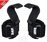 RAD Heavy Duty Weightlifting Hooks Wrist Support Straps Power Gripper Chin Up Dip (Black)