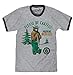 Tee Luv Smokey Bear T-Shirt - Retro Smokey Prevent Wildfires Ringer Shirt (Athletic Grey/Dark Grey) (L)