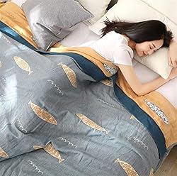 MSGKV Boho Throw Blanket 100% Cotton Blanket Woven