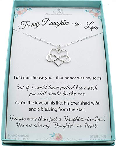 Infinity Heart Charm Pendant In Sterling Silver On An 18" Sterling Silver Cable Chain plus 4" extender, Daughter In Law Gift From Mother In Law