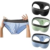 Cerahome Men's Boxers Briefs Fly Pouch Front Open Breathable Bulge Underwear Separated Pouch Trunks