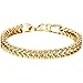 Men's Stainless Steel Bracelet Link Wrist Polished Biker Fashion Classic Gold