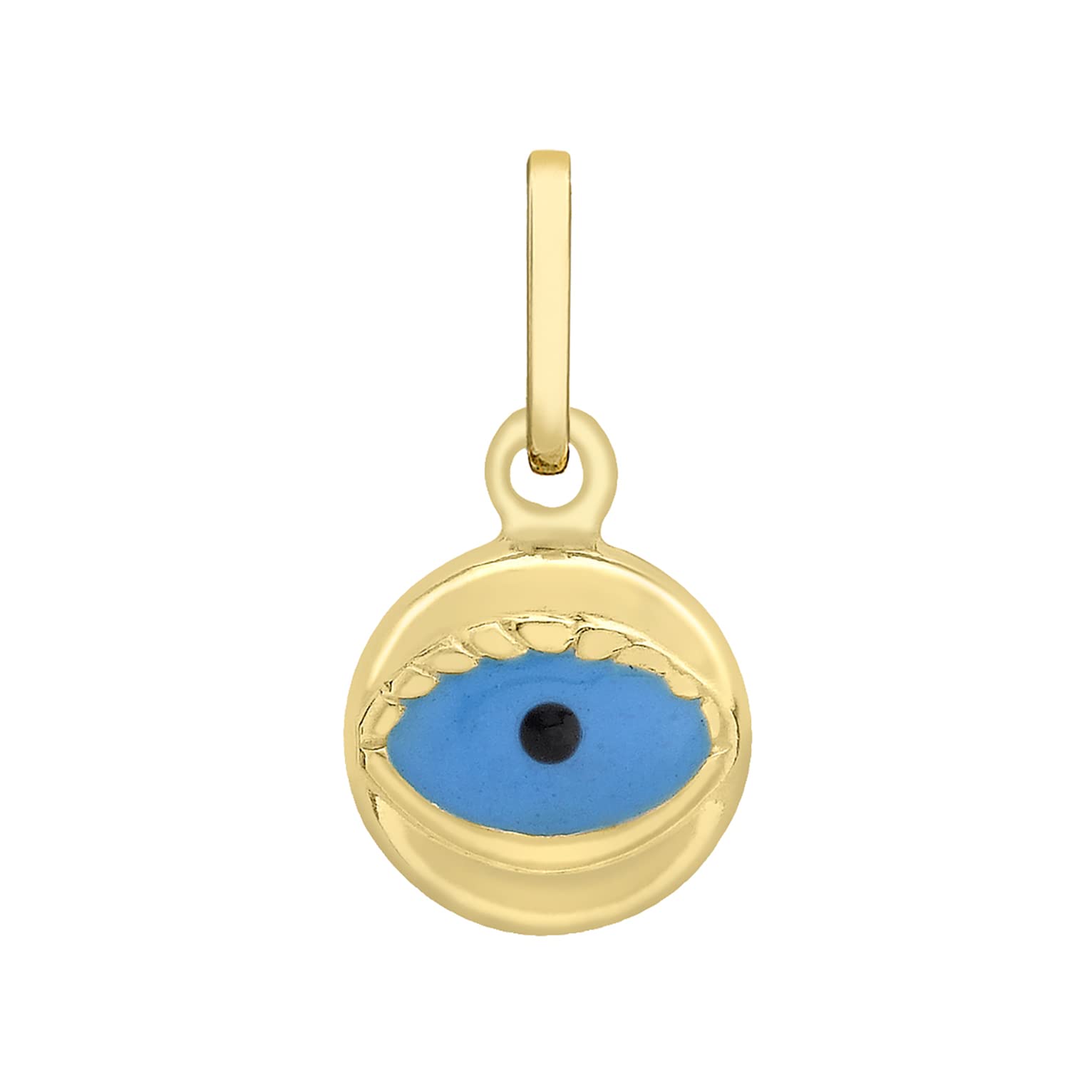 CARISSIMA Women's 9ct Yellow Gold Enamel Evil Eye Charm Pendant