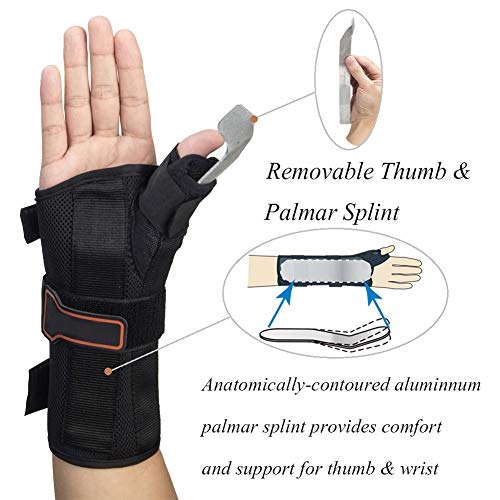 Thumb & Wrist Spica Splint, Adjustable Supportive Wrist Braces for Arthritis, Carpal Tunnel, Soft Tissue Injuries & Trigger Thumb Immobilizer Medium-Left