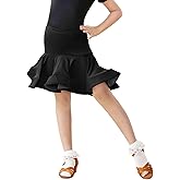 Avrigirl Asymmetric Fishtail Hip Latin Ballroom Skirts for Girls Dance, Salsa, Tango, Samba