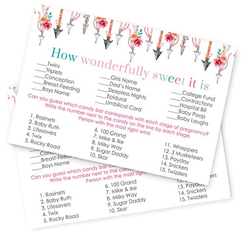 Girls Woodland Baby Shower Game Cards Set Of 25 Pregnancy How