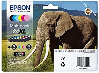 Epson C13T24384021 XL Ink Cartridge Pack 6 Black Yellow Magenta Cyan Photo HD