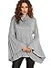SheIn Women's Cowl Neck Split Back Bell Sleeve Sweatshirt - Grey Small