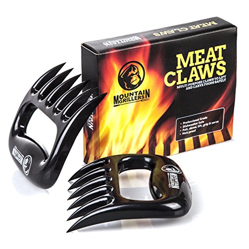 Mountain Grillers Meat Claws - Pulled Pork Claws and Meat Shredder - Grilling Claws BBQ Tools for Meat Shredding - Meat Pulling Claws for Barbecue, Smoker, and Grill Bear Claws - Pack of 2, Black