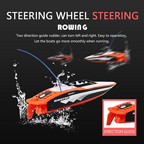 YIFAN Remote Control Boat, Kids Adults Mini High-Speed Series SpeedBoat for Pool and Lakes Outdoor Use, 5.9"x1.9"x1.6"(Orange)